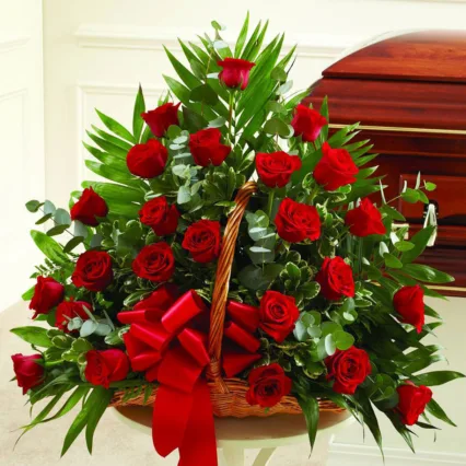 Aranjament Trandafiri rosii, Verdeata, Funda