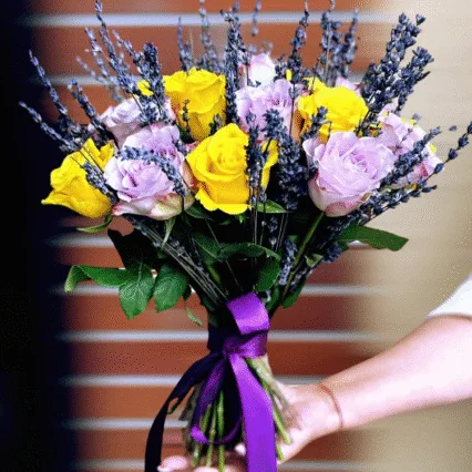 Buchet Trandafir si Lavanda