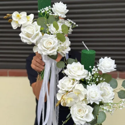 Lumanari de Cununie din Flori Artificiale