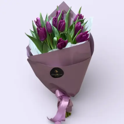 Buchet "Farmec Violet" – 11 Lalele Purple Prince