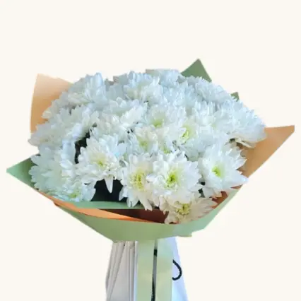 Buchet de Crizanteme Albe - 7 Fire