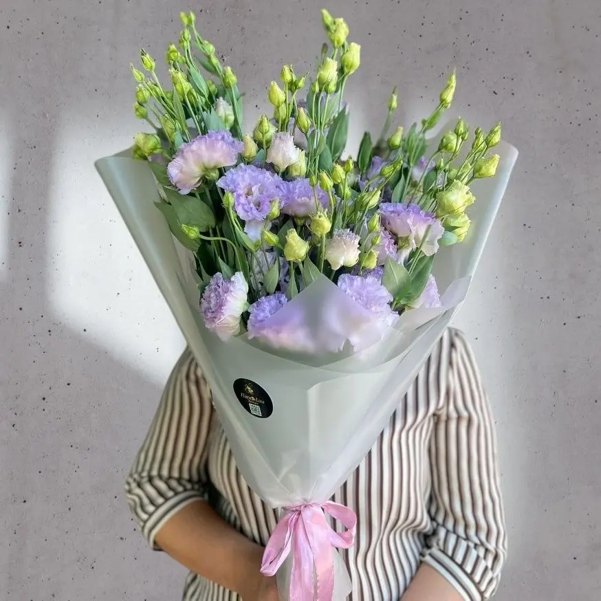 Buchet elegant de 7 eustoma mov